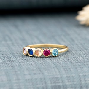 Dainty Birthstone Rings • Birthstone Ring • Custom Personalized • Birthstone Jewelry • Multistone Ring •  Mothers Day Gift • Mothers Ring