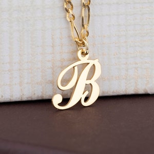 Letter Necklace, Cable Chain Necklace, Letter Jewelry, Personalized Gift, initial Necklace, Silver Necklace, Birthday Gift, Handmade Jewelry