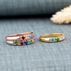 Dainty Birthstone Rings • Family Ring • Custom Personalized • Birthstone Jewelry • Multistone Ring •  Mothers Day Gift • Mothers Ring