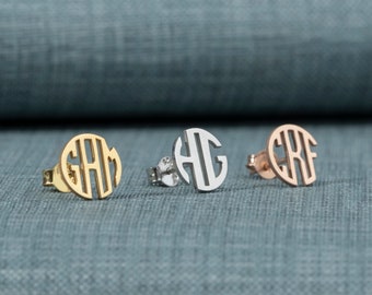 Monogram Earrings, Dainty Earring, Letter Earrings, Name Earrings, initial Monogram, Gift For Her, Handmade Jewelry, Personalized Gift, Stud