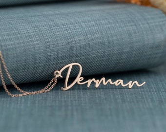 Name Necklace, Letter Necklace, Sterling Silver Necklace, Personalized Necklace, Handmade, Bridesmaid Gift, initial Necklace, Mom Gift