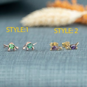 Dinosaur Silver Earrings, Daily Earrings, Children Earrings, Mother Earrings, Birthstone Jewelry, Minimalist Earrings, T-rex Jewel