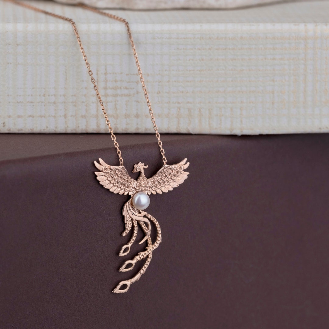 Collana Con Ciondolo Fenice In Argento 925 – Simbolo Di Rinascita, Catena Regolabile, Regalo Per Donna In Scatola Regalo