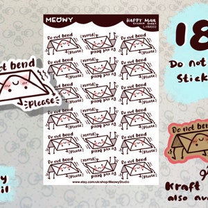Happy Mail Sticker / Do Not Bend / Kraft / Water Proof / Matte / Cute stickers