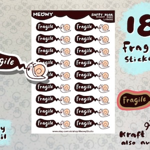 Happy Mail Stickers / Fragile / Kraft / Water proof / Cute