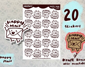 Happy Mail Sticker / Matte / Kraft / Cute