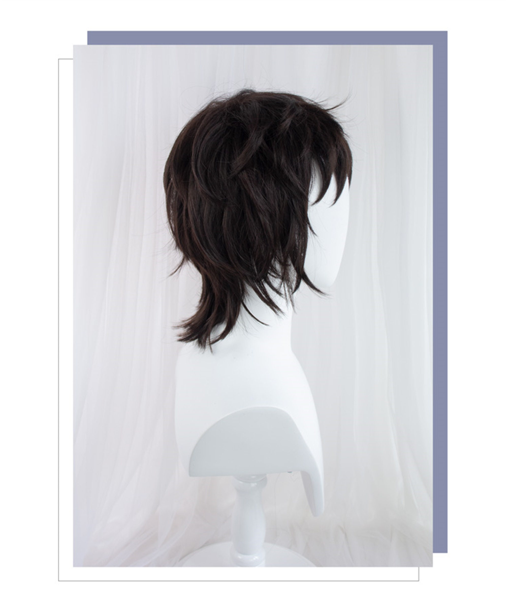 Natural Black Mullet Wig Irregular Fluffy Short Wig Short Etsy