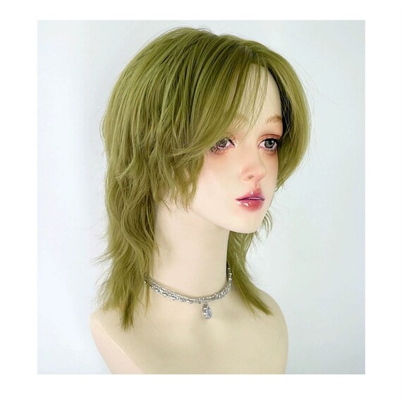 Green Short Mullet Wig Irregular Fluffy Short Wig Green Short Curly Wig girl Green Short Wig women s Green Wigs high Temperature Silk Wig. Etsy