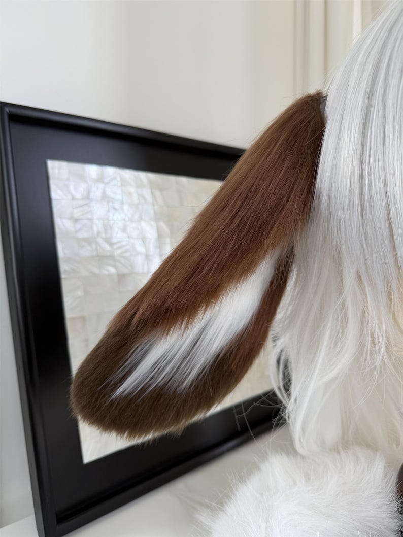 Lop-eared Rabbit Ears Headband, Custom Color Available, Cosplay MiniLop Holland Lop Bunny Rabbit, Faux Fur, Fursuit, Halloween image 5