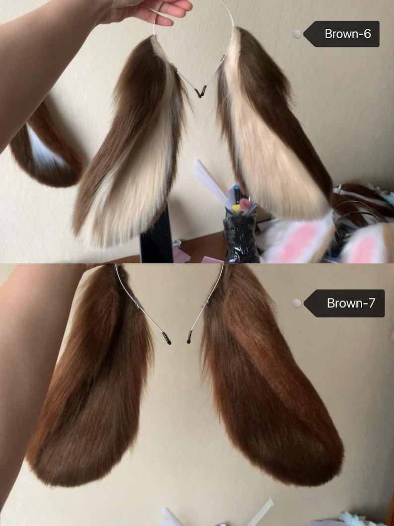 Lop-eared Rabbit Ears Headband, Custom Color Available, Cosplay MiniLop Holland Lop Bunny Rabbit, Faux Fur, Fursuit, Halloween image 19
