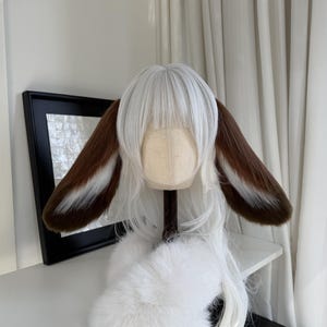 Lop-eared Rabbit Ears Headband, Custom Color Available, Cosplay MiniLop Holland Lop Bunny Rabbit, Faux Fur, Fursuit, Halloween image 2