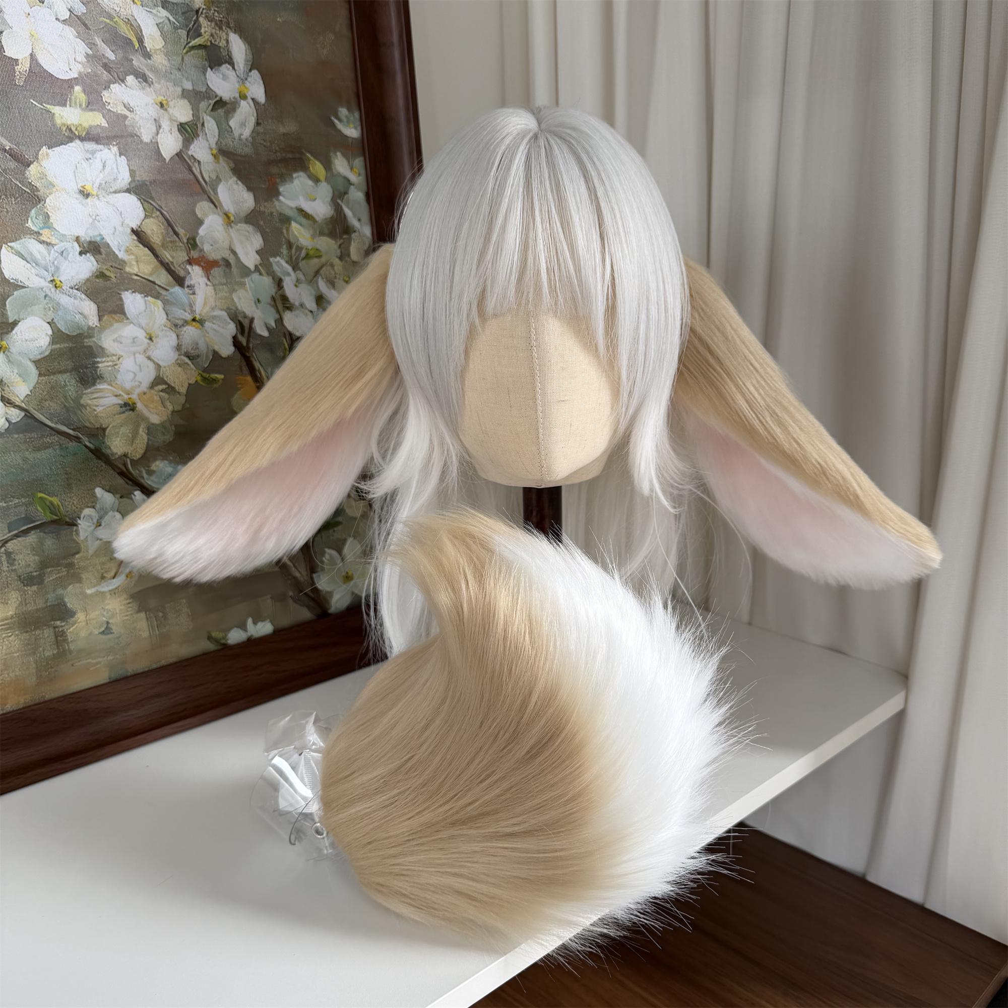 Serre-tête oreilles de lapin, ensemble de costume de lapin en peluche | couvre-oreilles pour cadeaux de Pâques, accessoires de cosplay de lapin