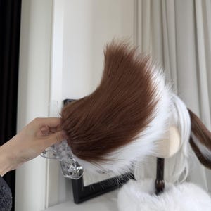 Lop-eared Rabbit Ears Headband, Custom Color Available, Cosplay MiniLop Holland Lop Bunny Rabbit, Faux Fur, Fursuit, Halloween image 4