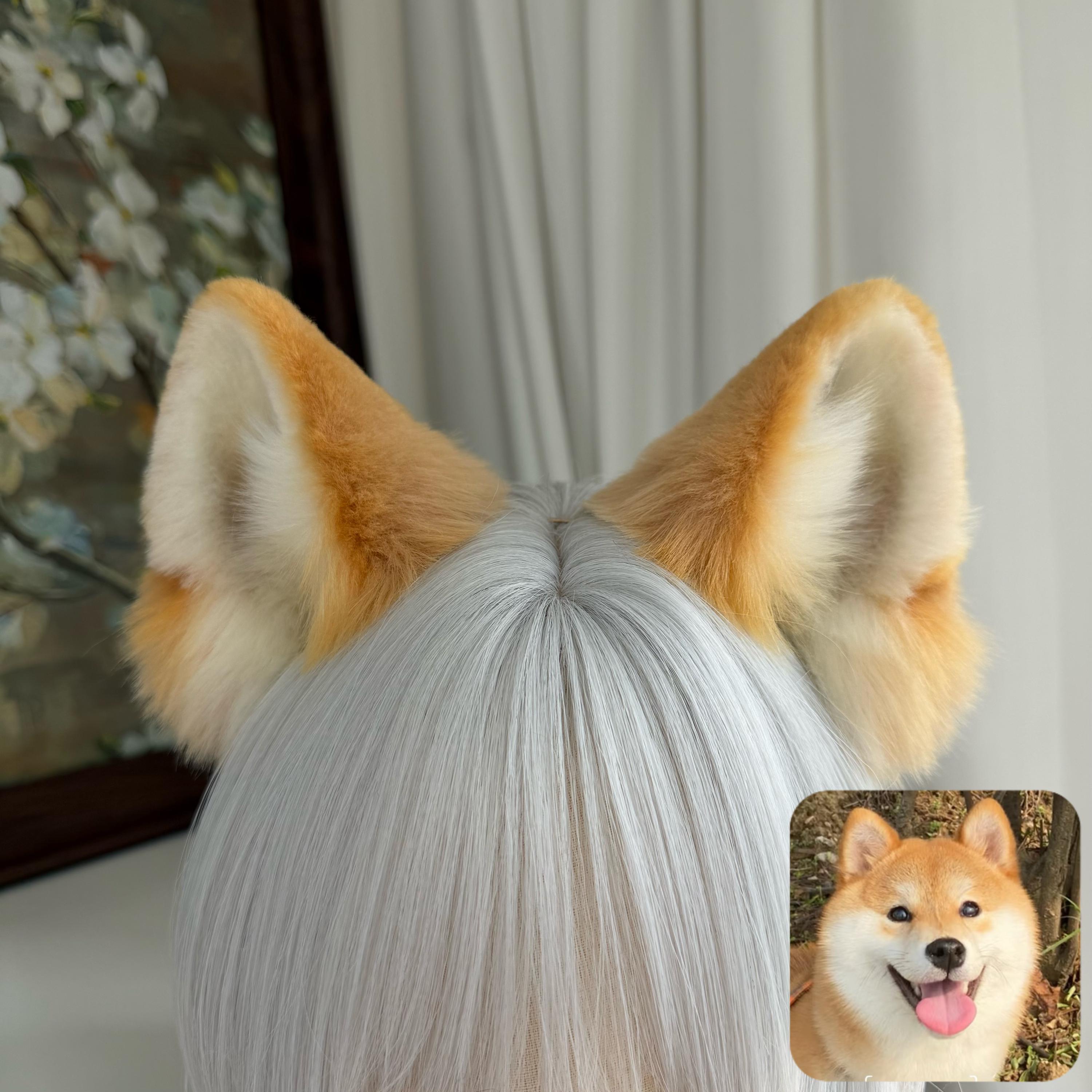 Shiba Inu Dog Ears Headband, Cosplay Shiba Inu Akita Inu, Faux Fur, Fursuit, Halloween