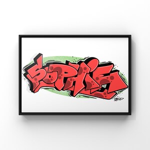 Custom Graffiti Name, Printable Graffiti Canvas Wall Art, Modern ...