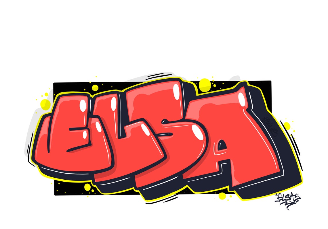 Custom Graffiti Name Printable Graffiti Canvas Wall Art | Etsy