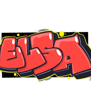 Custom Graffiti Name, Printable Graffiti Canvas Wall Art, Modern ...