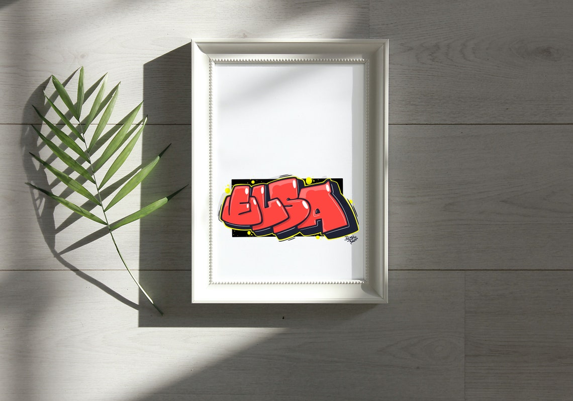Custom Graffiti Name Printable Graffiti Canvas Wall Art | Etsy