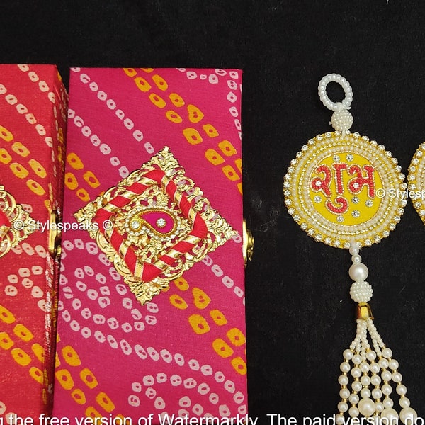 Rajasthani bandhej Navratri Hamper, Personalized Diwali Gift Boxes for Employees and Corporates - Shubh Labh Blessings