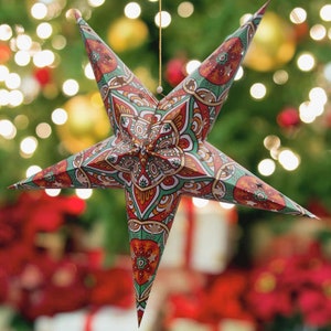 BESPORTBLE 3-Pack Paper Star Lanterns - 35cm Hollow Out Star Lampshades For Christmas, Wedding, Party Decor (Lights Not Included)