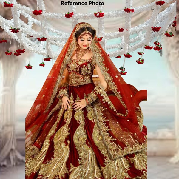 Floral Canopy Decorative Net Bridal Entry Phoolon ki Chaddar Rose Flowe Unique Traditional Indian/Punjabi/Pakistani/Arabic Wedding Accessory