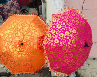Wholesale Lot Wedding Parasols Stunning Mehandi Haldi Decor Umbrellas & Hanging Décor, Indian Handicraft Dholki Decor, Free Shipping