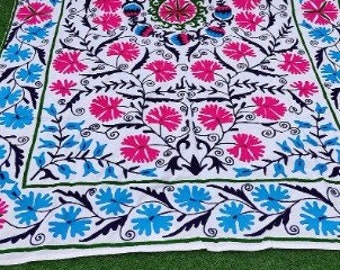 Suzani Splendor- Handmade Home decor Elegance - Exclusive Embroidered Throw,Free Shipping