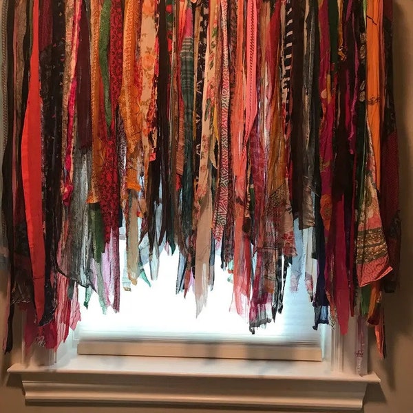 Rag Curtain - Etsy