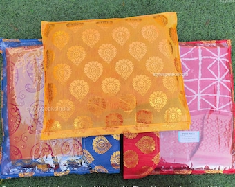 Robe chic avec sac en tissu plastique pour anniversaire, cadeaux de mariage, emballage de cadeaux de demoiselle d'honneur pour costumes saris/salwar, housse Paan Patta