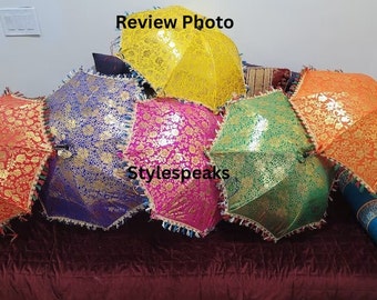 FREE SHIPPING Whole Sale Decorative Umbrellas Wholesale Lot Printed Indian Wedding Umbrella Vintage Sun Parasols Mother Day Gift