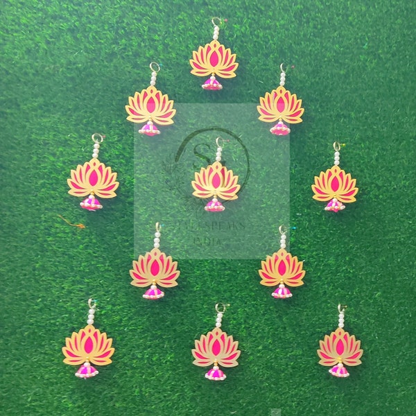 Lotus Hangings Beautiful Wall Hanging For Backdrop, Housewarming Favor, Navratri Pooja Décor, Home Décor, Party Décor, Diwali, Heena