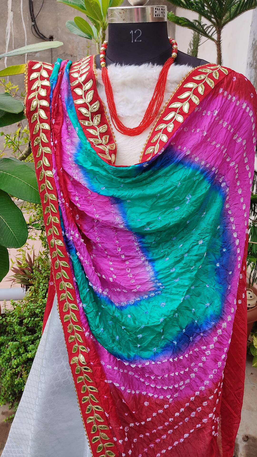 Traditional Rajasthani Bandhej Multi Color Dupatta, Silk Bridal Dupatta ...