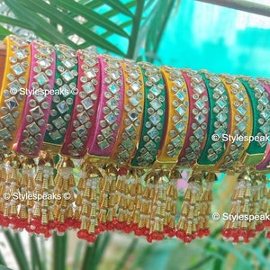 Assorted Handmade Bangles Are Craft With Sequence, Cotton Thread, Mirror, Kundan, Lace, Hand Embroidery Unique Designers Bangles Favor Gift