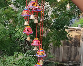 Campanas redondas hechas a mano, diseño de campanas de viento de madera, interior/exterior/ventana/balcón colgante, regalo de jardín de campanas de viento, campanas de viento para decoración navideña
