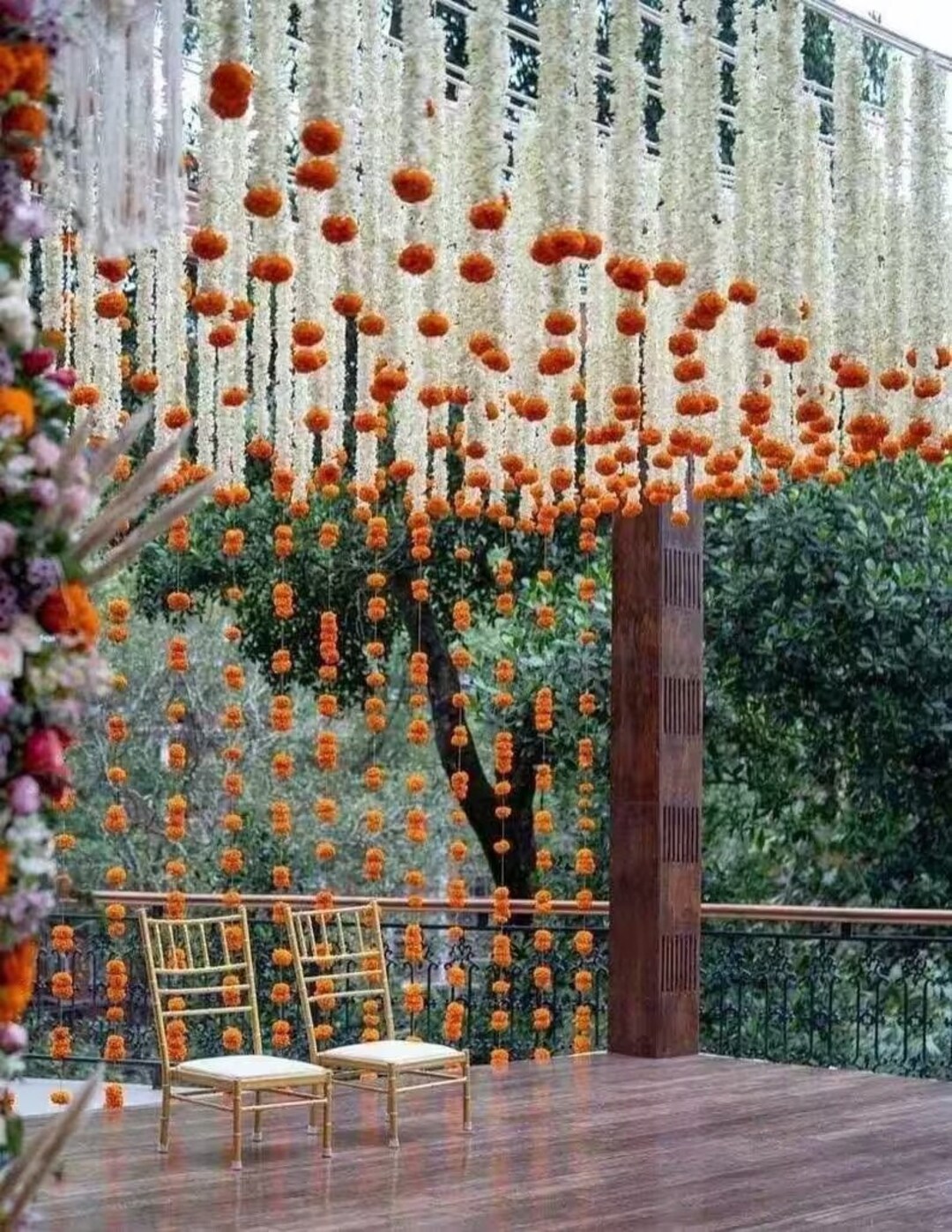 Indian Wedding Garland Jasmine Flower String With Beautiful Artificial
