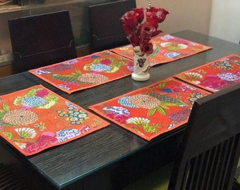 Fabric Placemats, Kantha Placemats, Indian Placemats, Bohemian Décor Tablemats, Dining Table Mats, Cotton Placemats.