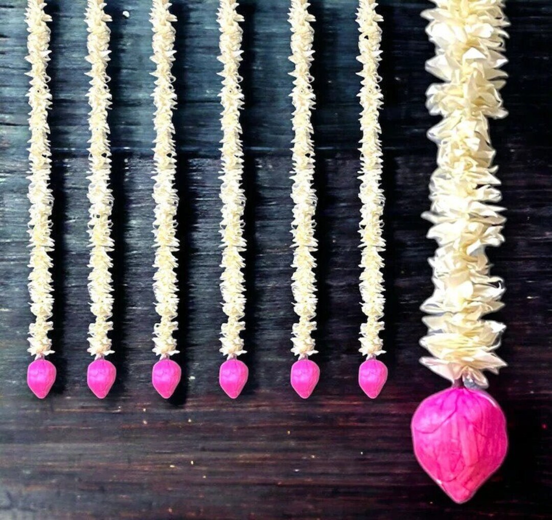 Jasmine String Garland With Lotus Budswall Hanging for Temple Etsy