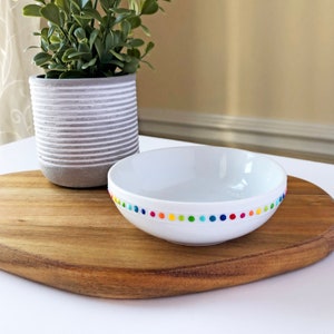 RING BOWL Polka Dot Rainbow Dottie Dip Bowl | Chippy Bits, Home Decor, Oil Bowl, Jewelry Bowl, Tiered Tray, Serving Bowl