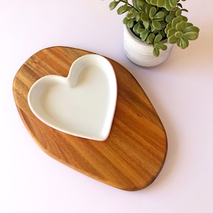 Pink Heart Shaped Valentine Polka Dot Ceramic Ramekin | Chippy Bits, Home Decor, Tiered Tray, Serving Piece, Dottie Bowl, Heart Shape