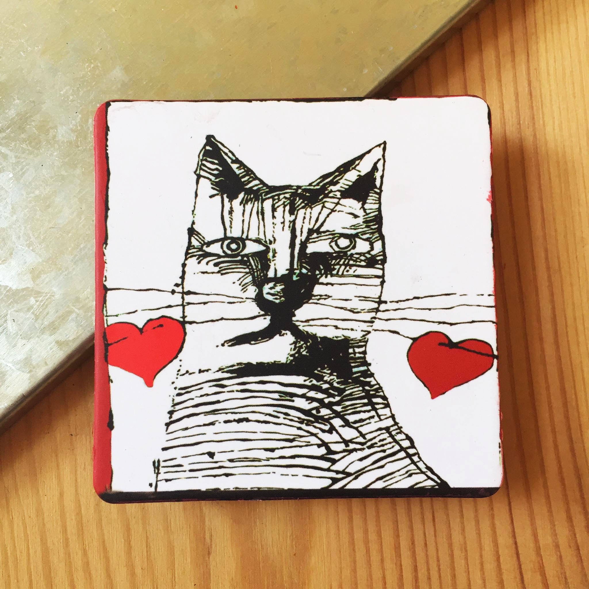 Amoureux Du Chat Dans L'amour ... Aimant Pour | Décor Frigo Mural Idées Cadeaux |