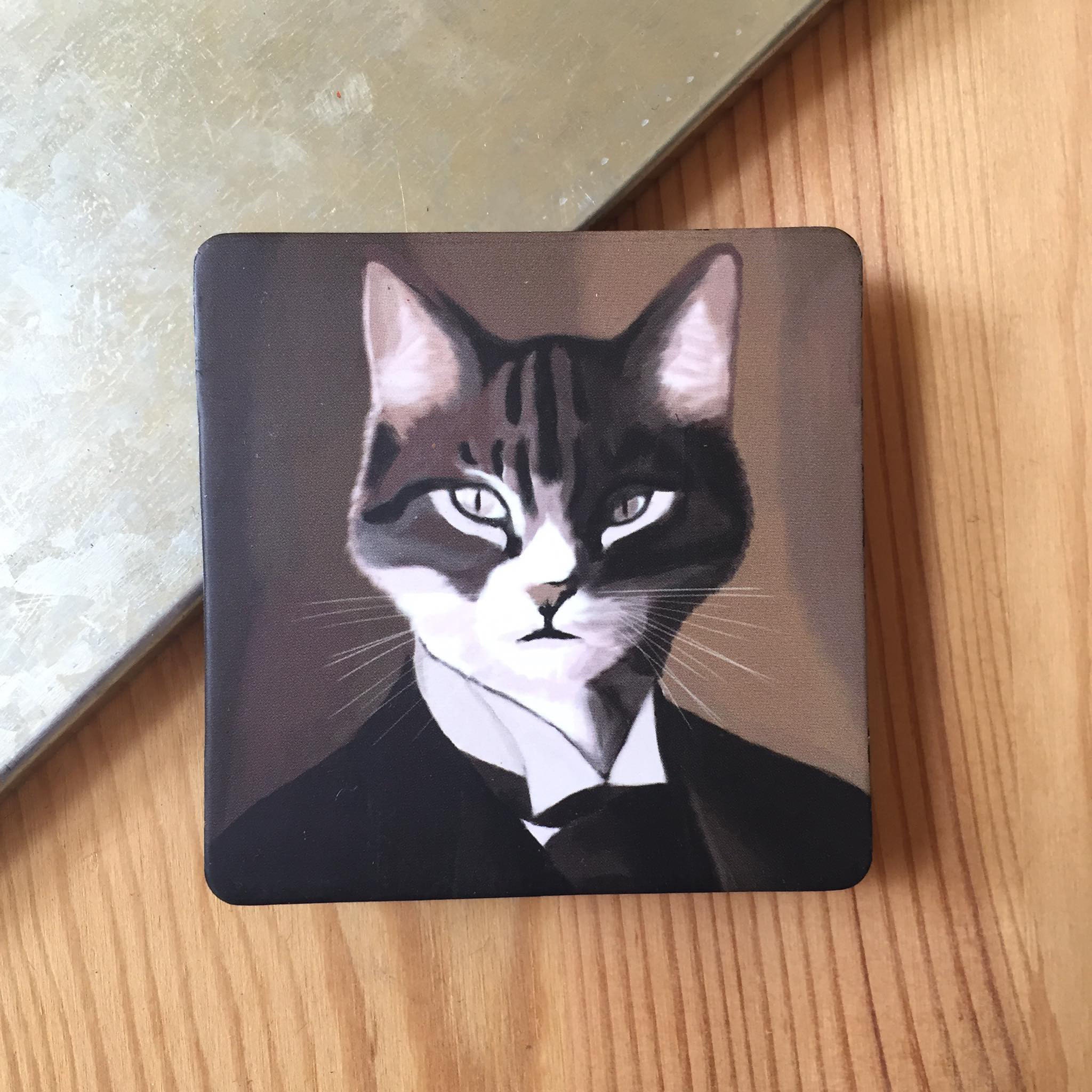 Cat Lovers The Gentleman Magnet Pour | Décor Frigo Mural Idées Cadeaux |