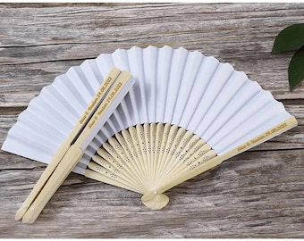 Personalization Handheld Fan Folding Paper Fan, Portable Party Wedding Supplies