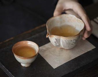 Brocca da tè in ceramica, tazza da tè, tazza da tè retrò fatta a mano, cerimonia del tè, degustazione del tè