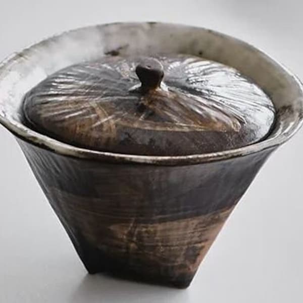 Japanese Style Handmade Ceramic Gaiwan,Tea Bowl 100ml