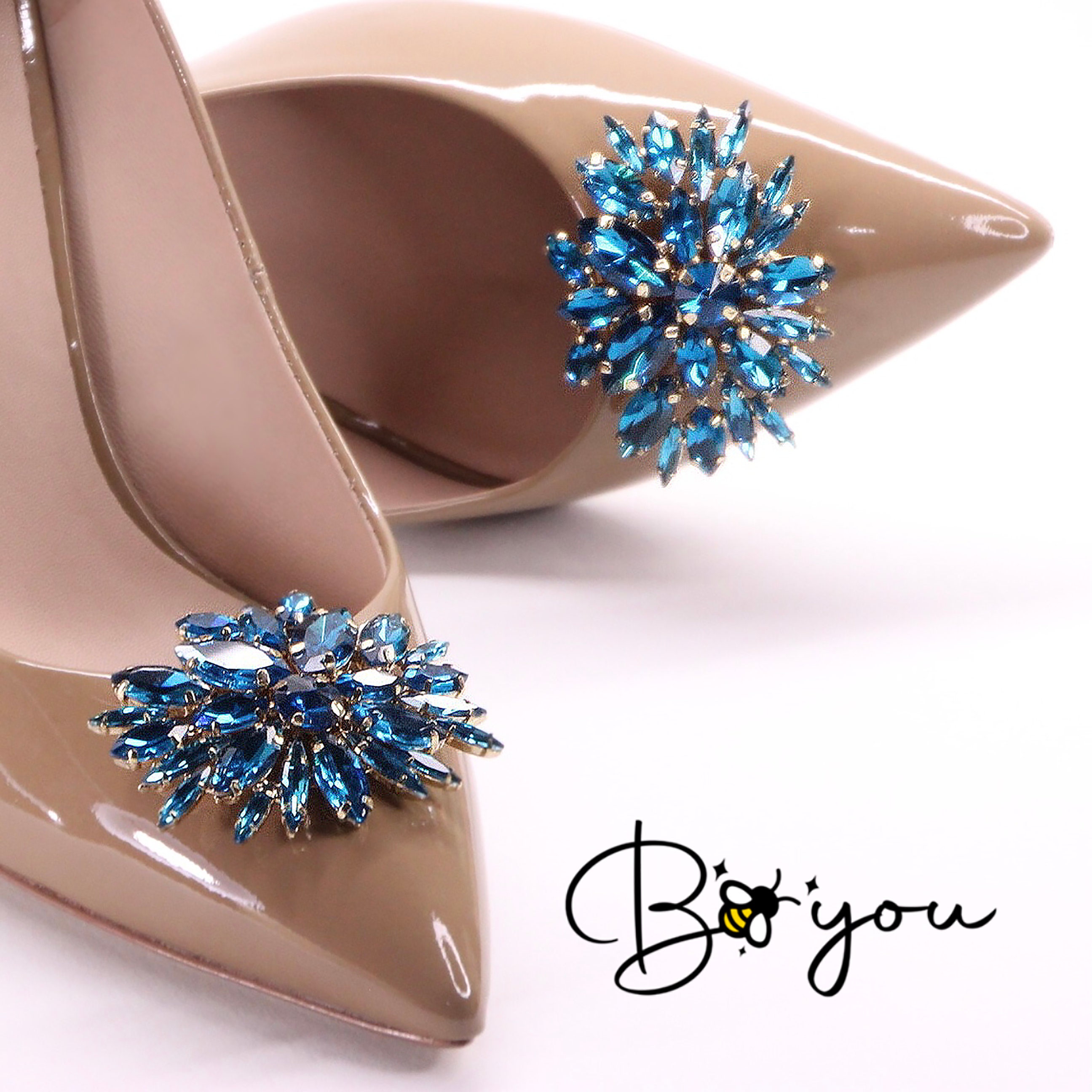 Asphire Elegant Crystal Pearl Shoes Clip 2pcs Sparkling Floral Women's High  Heel Decoration Clip DIY Shoe Buckle Accessories for Women, Gold