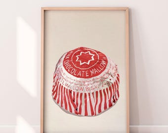 Tunnocks Tea Cake illustration - retro classic british food art