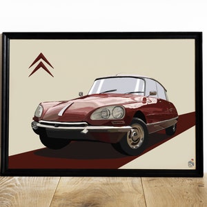 Citroen DS Art Print: French Car Illustration