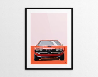 Alfa Romeo Montreal by Bertone 1972 Design Drawing ART Work
