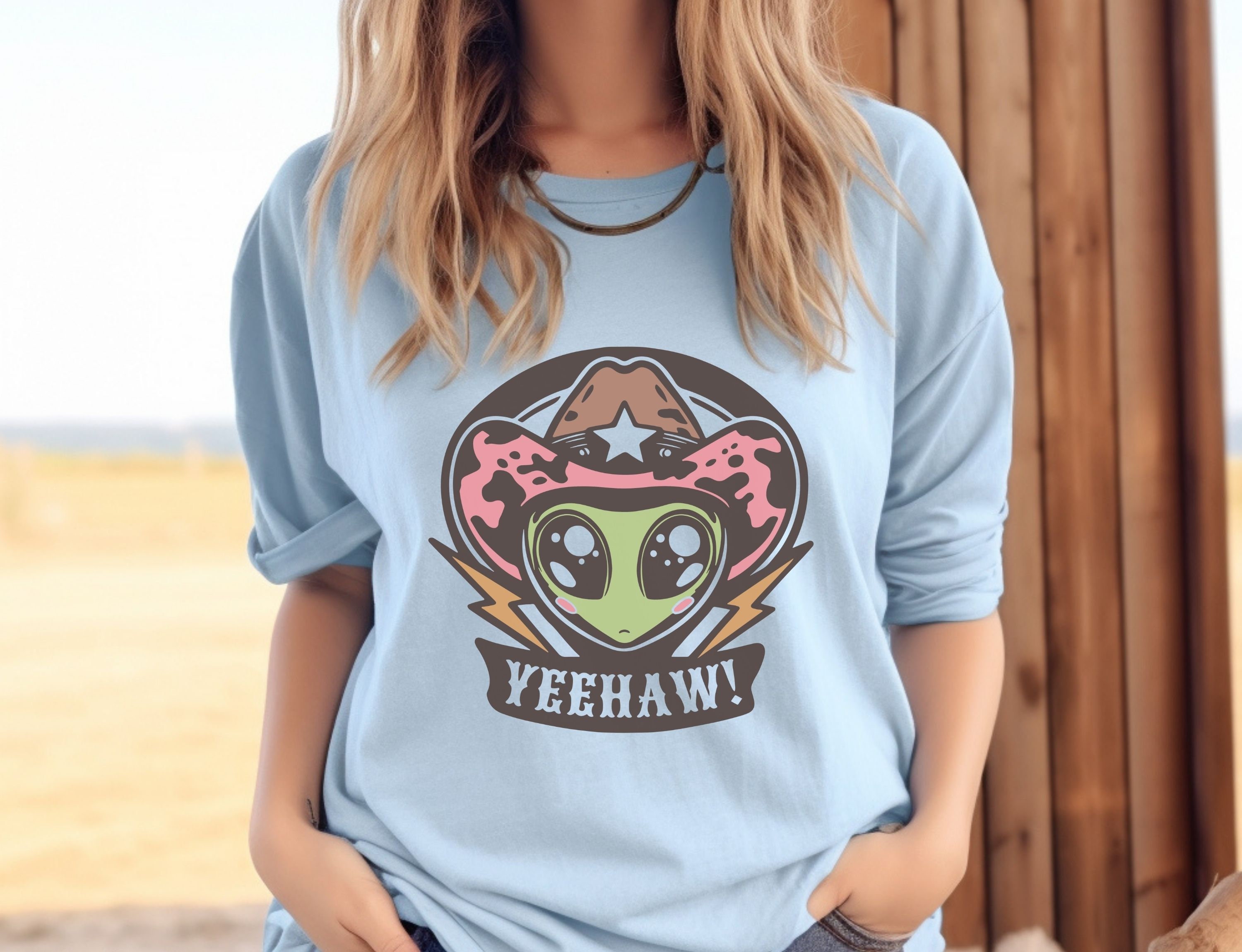 Space Yeehaw Alien Cowboy Svg, Alien Western Svg, Retro Western Png ...