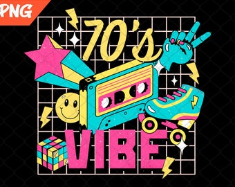 70s Vibe png, 1970s png,the 70s art, groovy svg,  Fashion Theme Party Outfit Seventies png